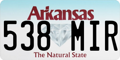 AR license plate 538MIR