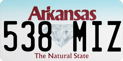 AR license plate 538MIZ