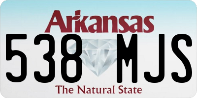 AR license plate 538MJS