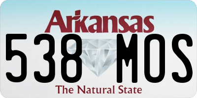 AR license plate 538MOS