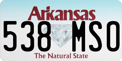 AR license plate 538MSO