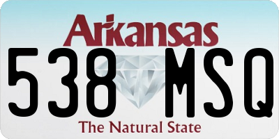AR license plate 538MSQ