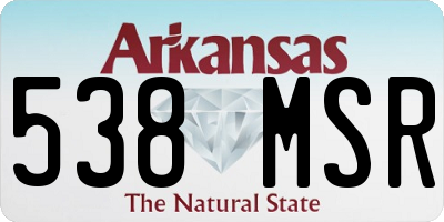 AR license plate 538MSR