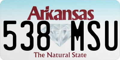 AR license plate 538MSU