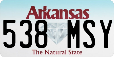 AR license plate 538MSY