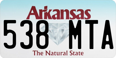 AR license plate 538MTA