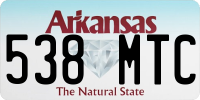 AR license plate 538MTC