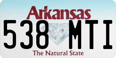 AR license plate 538MTI