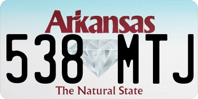 AR license plate 538MTJ