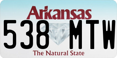 AR license plate 538MTW