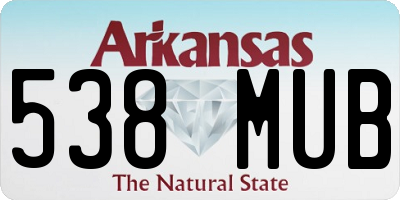 AR license plate 538MUB