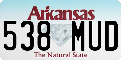 AR license plate 538MUD