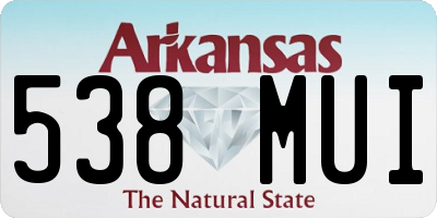 AR license plate 538MUI