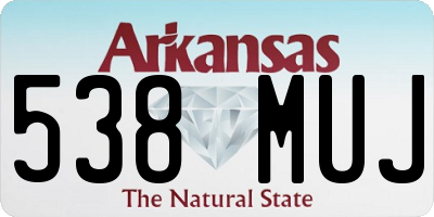 AR license plate 538MUJ