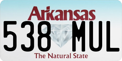 AR license plate 538MUL