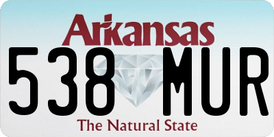 AR license plate 538MUR