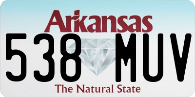 AR license plate 538MUV