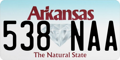 AR license plate 538NAA