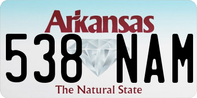 AR license plate 538NAM