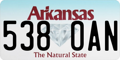 AR license plate 538OAN
