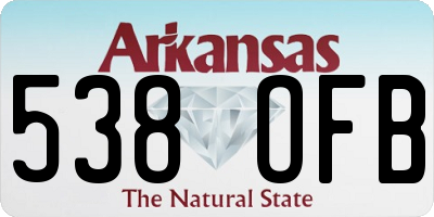 AR license plate 538OFB