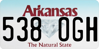 AR license plate 538OGH