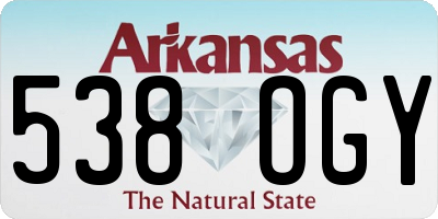 AR license plate 538OGY