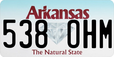 AR license plate 538OHM