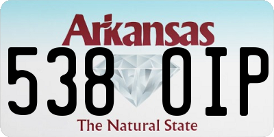 AR license plate 538OIP