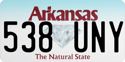 AR license plate 538UNY