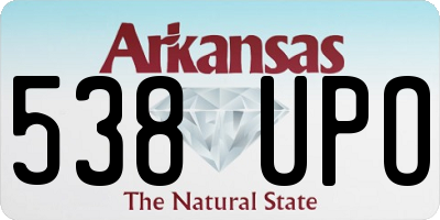 AR license plate 538UPO