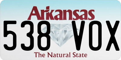AR license plate 538VOX