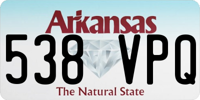 AR license plate 538VPQ