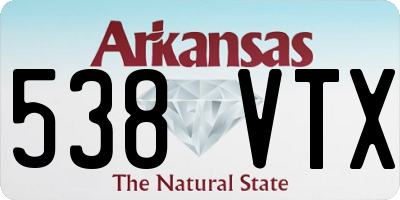 AR license plate 538VTX