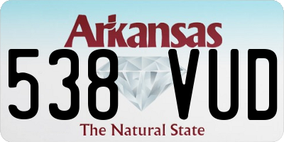 AR license plate 538VUD