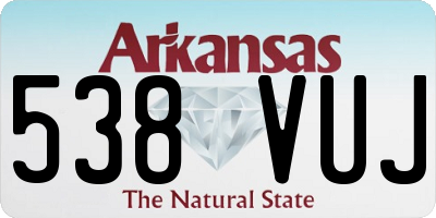 AR license plate 538VUJ
