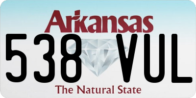 AR license plate 538VUL