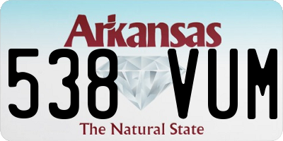 AR license plate 538VUM