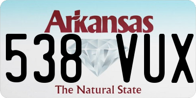 AR license plate 538VUX