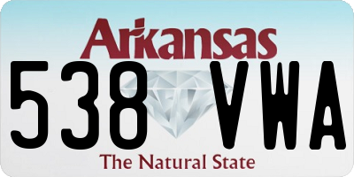 AR license plate 538VWA
