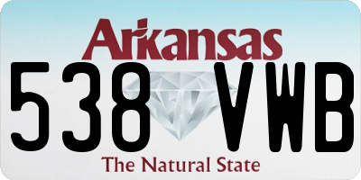 AR license plate 538VWB