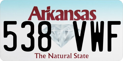 AR license plate 538VWF