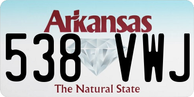 AR license plate 538VWJ