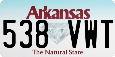 AR license plate 538VWT