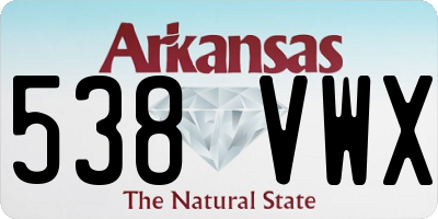 AR license plate 538VWX