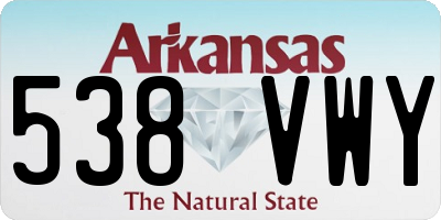 AR license plate 538VWY
