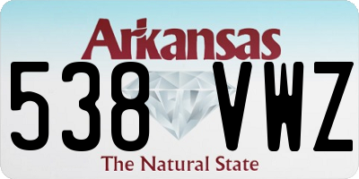 AR license plate 538VWZ