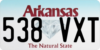 AR license plate 538VXT