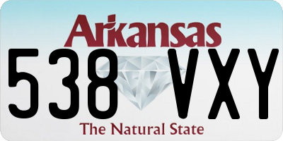 AR license plate 538VXY