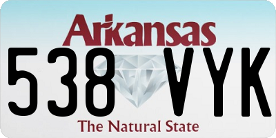 AR license plate 538VYK